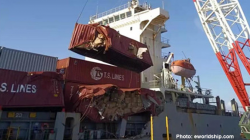 突发！满载中国货物的德翔集装箱船惨遭台风袭击，损失严重